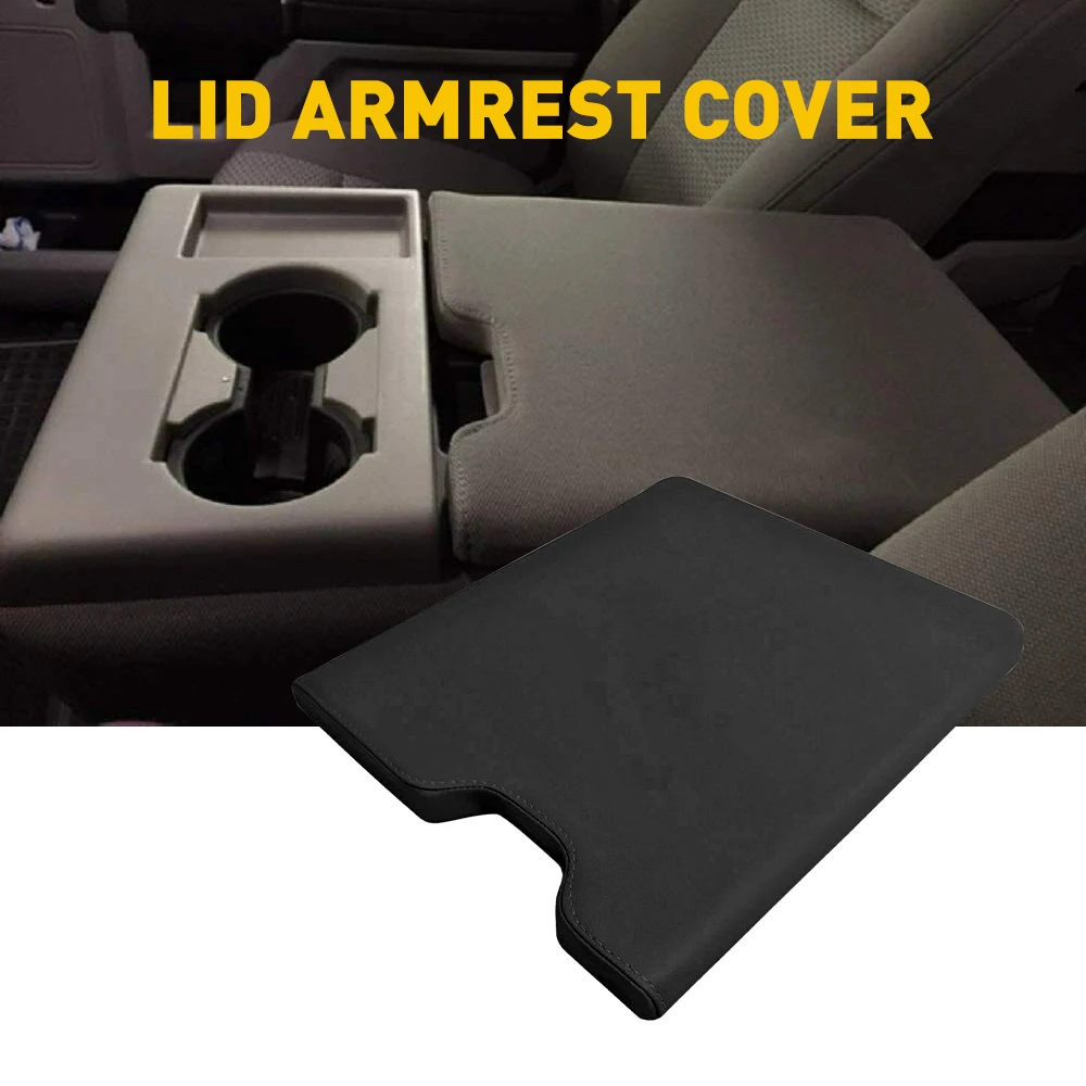 Para Ford F150 2015 2016 2017 2018 2019 2020 tapa central de cuero para coche cubierta de caja de reposabrazos negro 3M pegamento en aerosol accesorios interiores