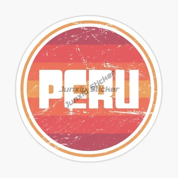 PE Peru Flag Map Emblem Alpaca PVC Car Stickers for Van Bicycle Motorcycle Helmet Wall Decal Accessories Customizable Size