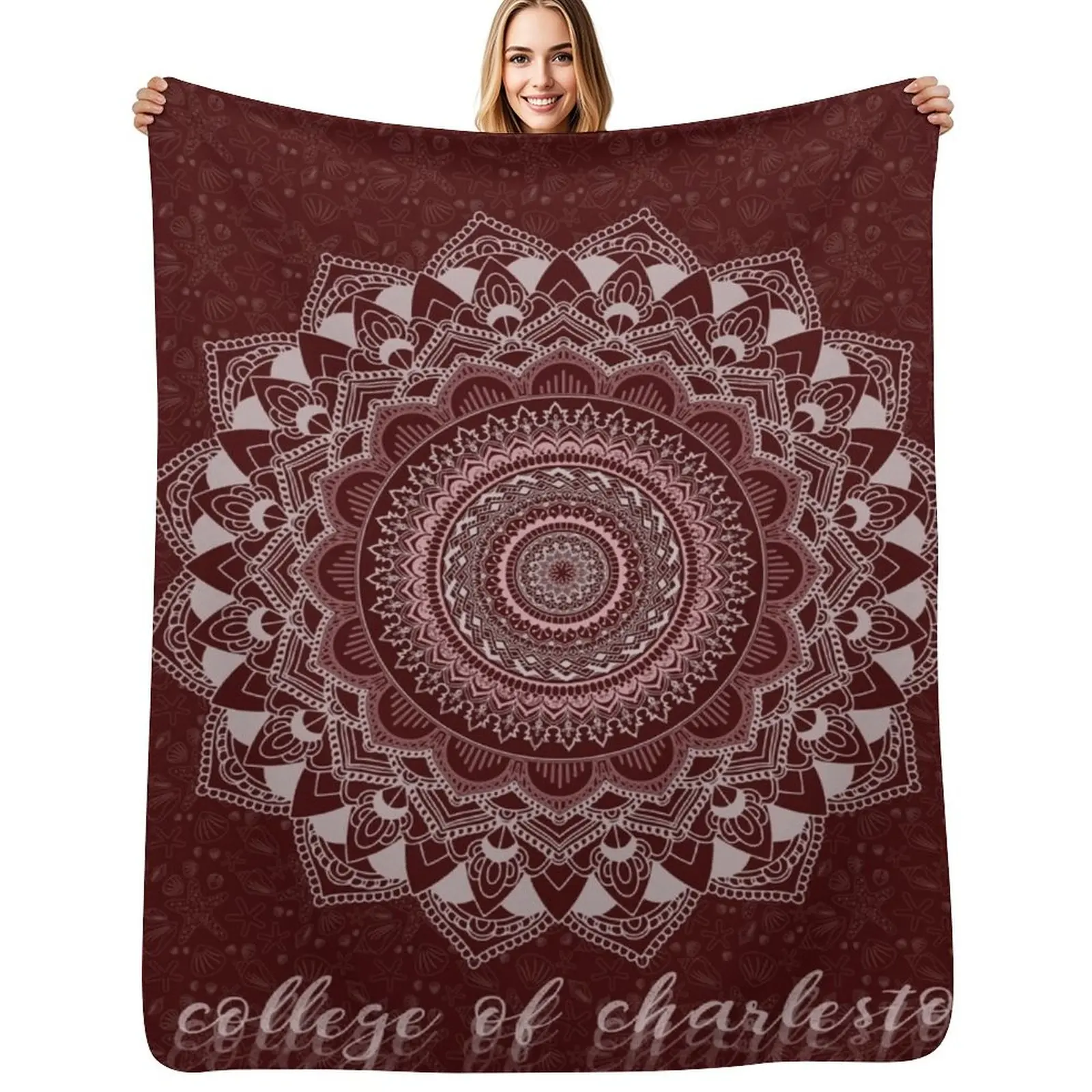 

College of Charleston Mandala Throw Blanket No Pilling Soft Warm Blanket for Bed