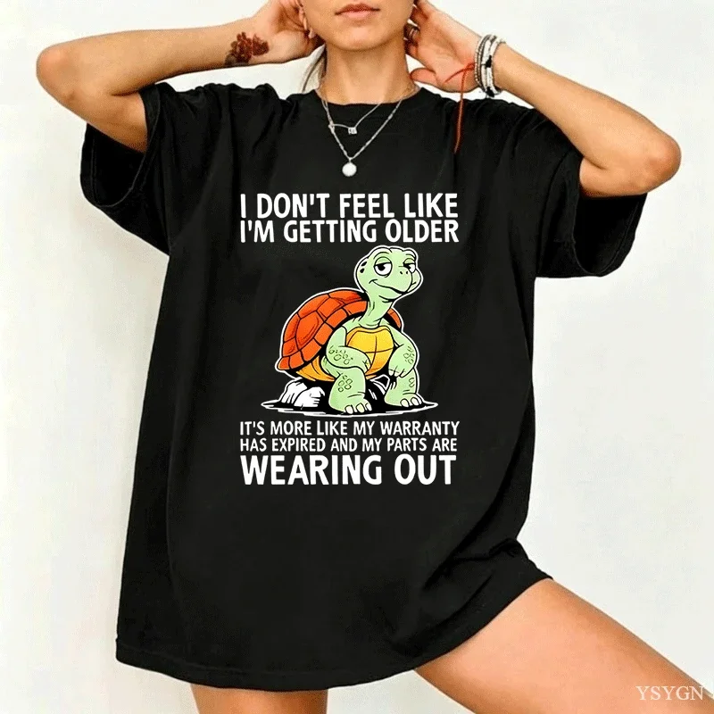 Men's & Women's Turtle T-Shirt Summer Casual Loose Fit Round Neck Top Casual Tee Cotton Round Neck Printed Tshirt Streetwear