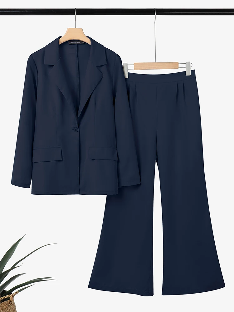 2025年 ザンゼア オフィス ツーピースセット 秋 レディース エレガント 長袖 ブレザー コート パンツセット ファッション 無地 OL 仕事着 セットアップ