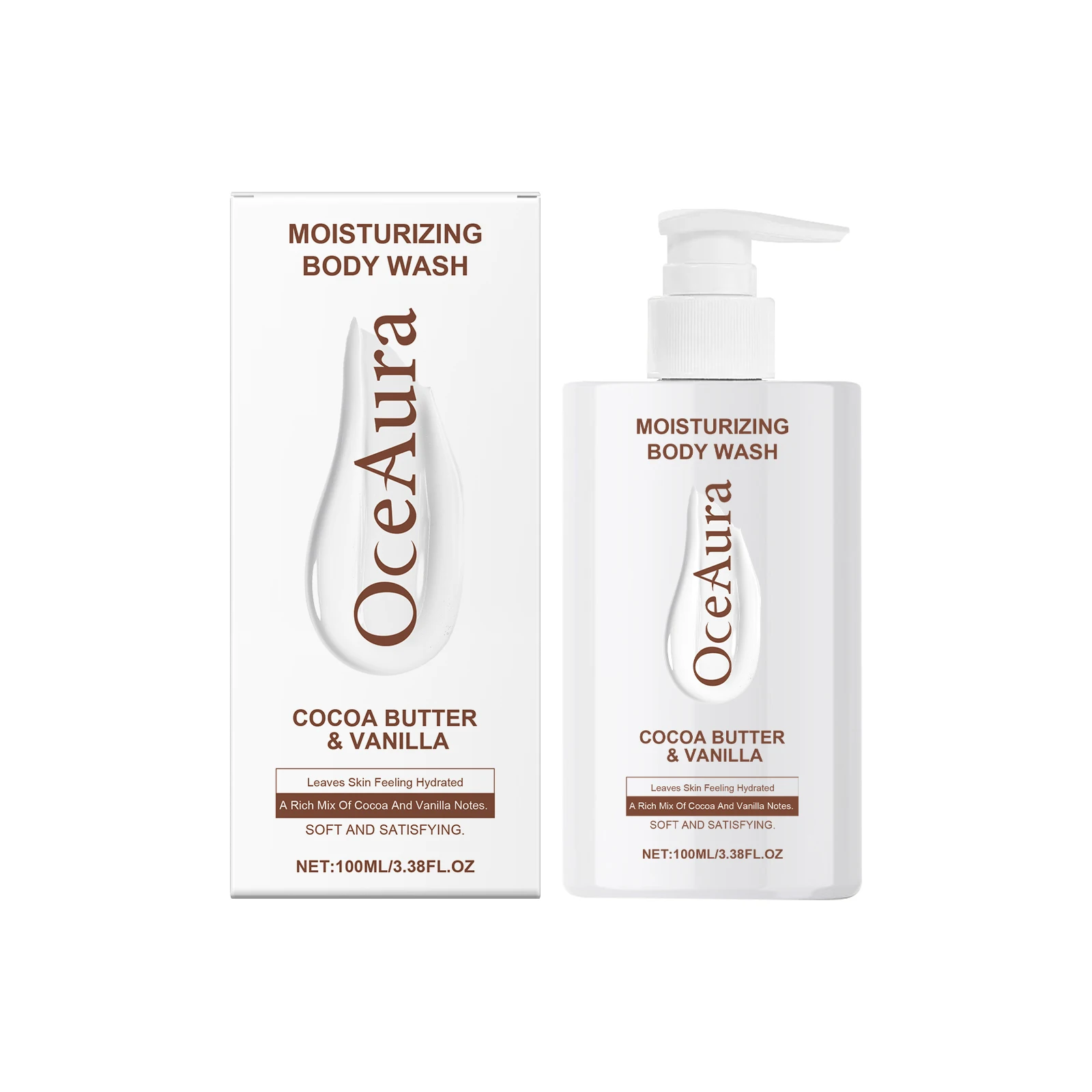 

Cocoa Butter & Vanilla Moisturizing Body Wash - Ultra Hydrating Shower Gel for Dry Skin, Nourishing Formula with Natural Oils