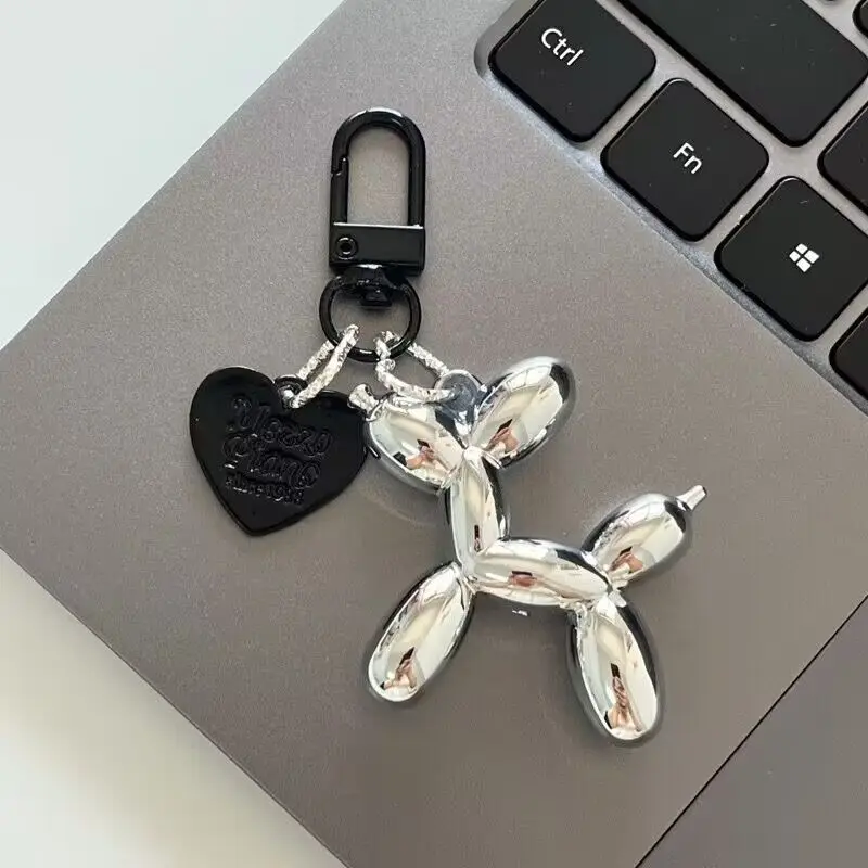 Silver Color Star Keychain Plastic Balloon Dog Key Ring For Women Girls Friendship Gift Car Handbag Decoration Handmade Jewelry image 4