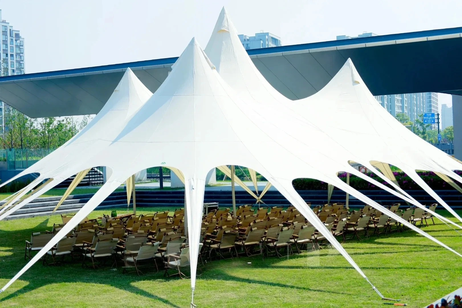 Four Peak Star Canopy Tent Waterproof PVC Outdoor Wedding Event Party Glamping Resort UV50+ All Season Custom Commercial Shelter