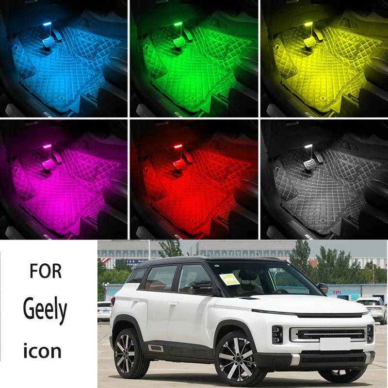 

FOR Geely-icon LED Car Interior Ambient Foot Light Atmosphere Decorative Lamps Party decoration lights Neon strips