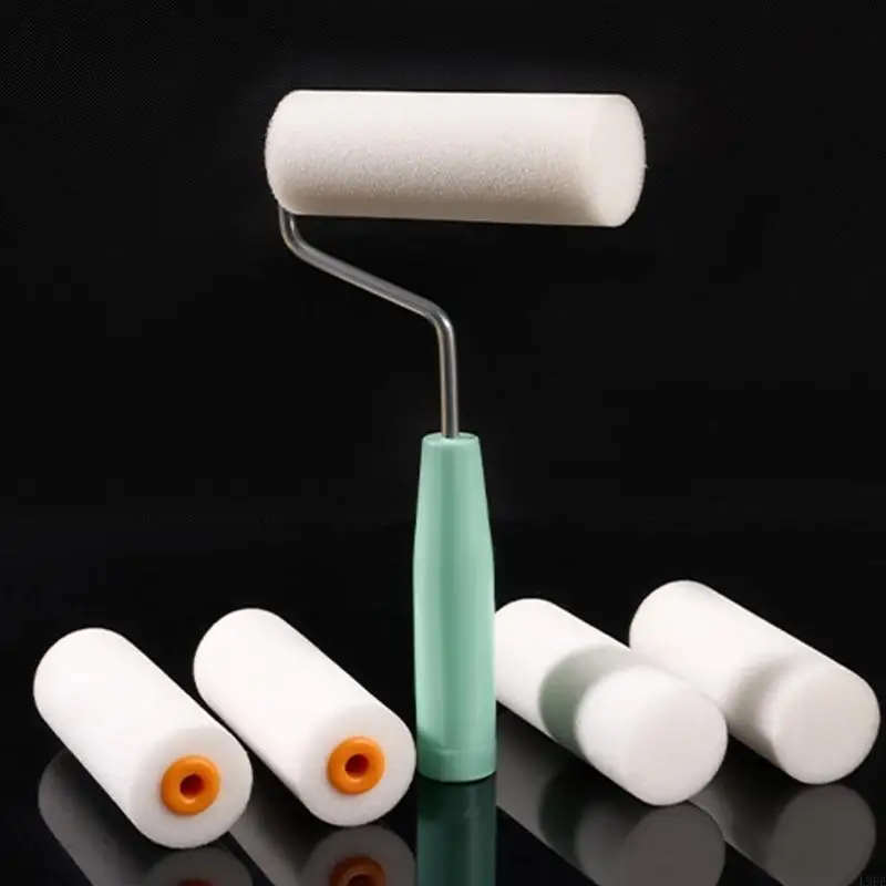 L9BE Paket 9 Rol Busa Kecil Mini Foam Roller untuk Aplikasi Cat Berbasis Air