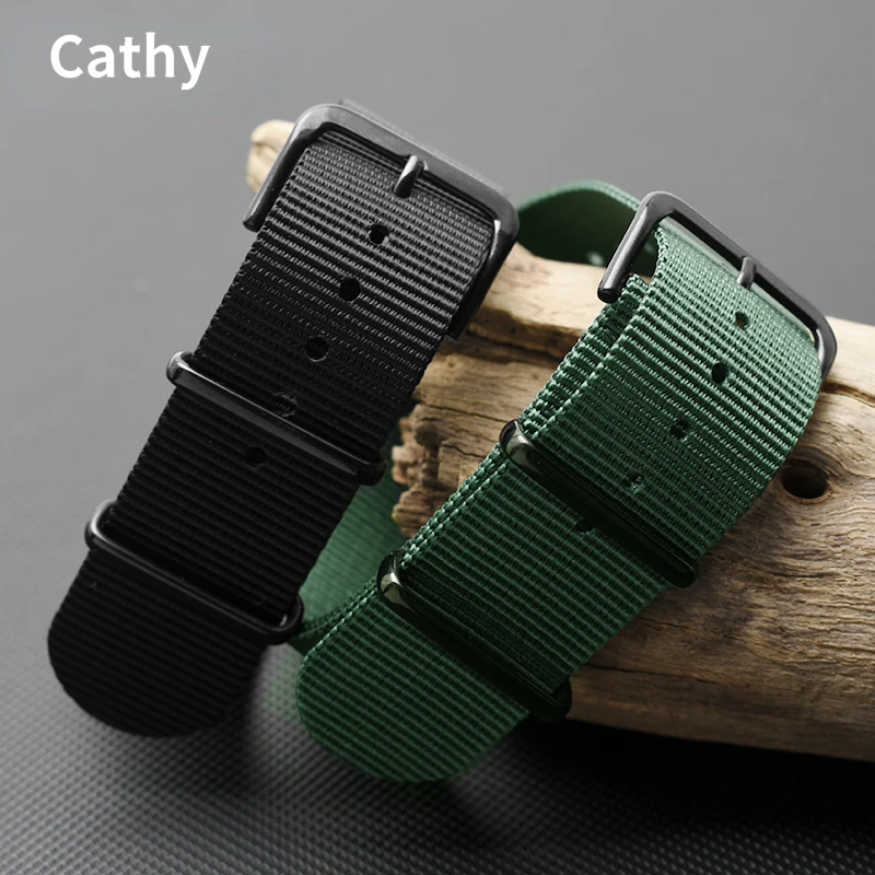 Nylon Watch Band for Seiko No. 5 Black Water Ghost Srpd79 Unisex Canvas Waterproof Watch Strap Accessories 22mm Wristband