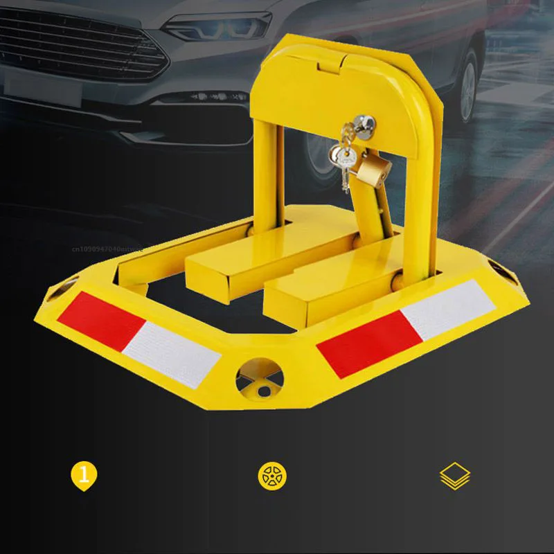 Folding Parking Barrier Car Ground Lock Parking Space Lock Parking Pile Parking Lock Car Stopper Thickened to Prevent Collision