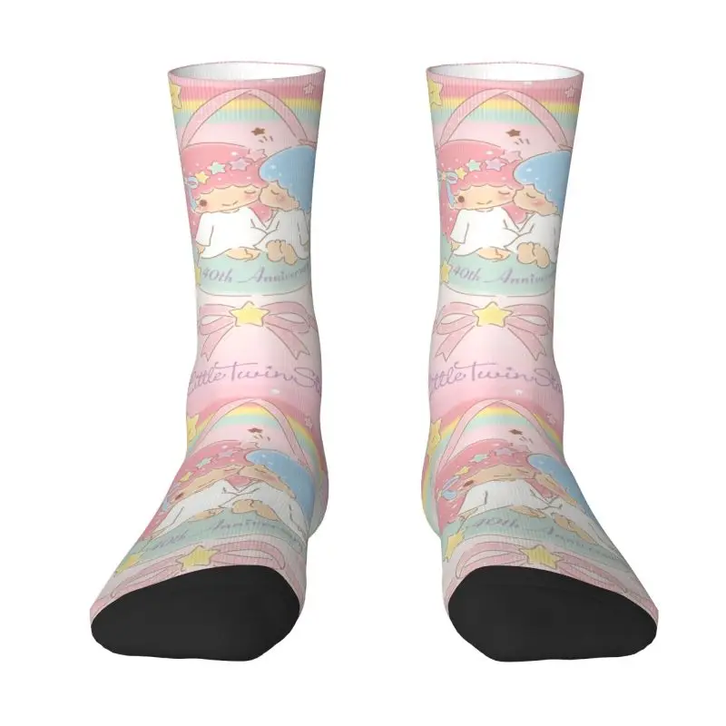 Custom Cool Printing Little Twin Stars Sanrio Cartoon Kiki Lala Socks for Women Men Stretchy Summer Autumn Winter Crew Socks