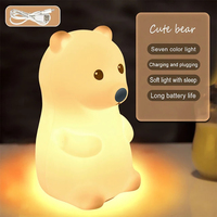Cute Cartoon Reindeer Pat-lit Color Night Light Silicone Lamp Bedroom with Sleeping Camping Atmosphere Kawaii Decoration Lamp
