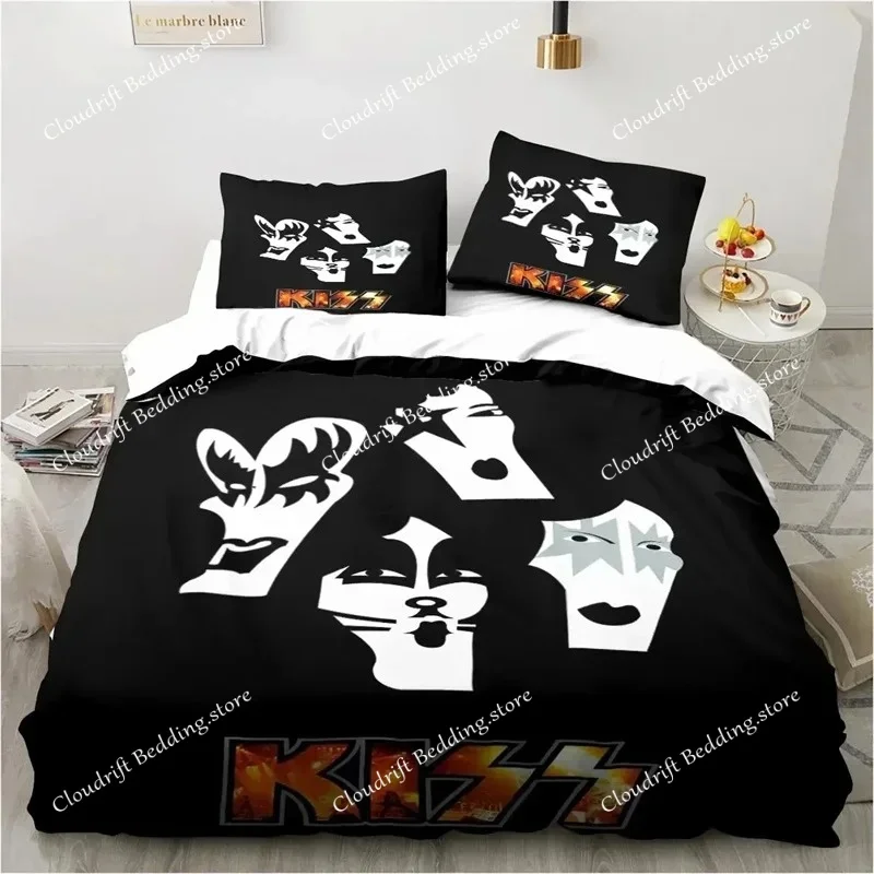 

Rock Band KISS Band Bedding Set for Bedroom Bedspreads for Bed Linen Comefortable Duvet Cover Quilt and Pillowcase