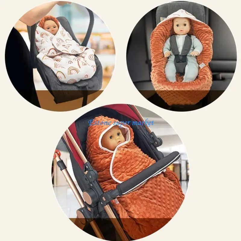 

090B Cotton Baby Blanket Infant Wrap Blanket Lovely Pattern for Car Seats & Strollers