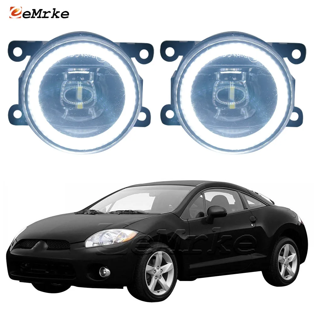 

Pair Fog Lights Assembly for Mitsubishi Eclipse 2006 2007 2008 LED Angel Eye DRL Daytime Running Lights Cut-Line Lens Left+Right