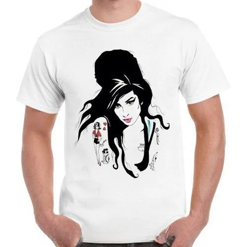 Amy Winehouse Celebrity British Jazz Singer Cynthia Cool Unisex T-Shirt Men Short Sleeve Cotton Shirt Cool Tees Streetwear