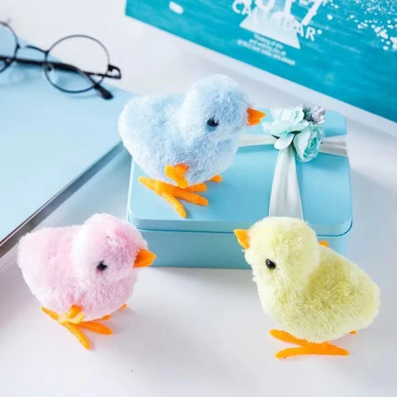 

Plush Chicken Toys Jumping Walking Hopping Cute Cartoon Clockwork Interative Playing Toy Wind Up Chick Kitten Supplies Children