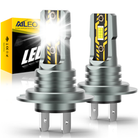 AILEO 2Pcs 200W 22000LM H7 LED Lights Headlight Bulb Mini Size Design Wireless For Car Lamp CSP 5570 Chip White 6500K Plug&Play