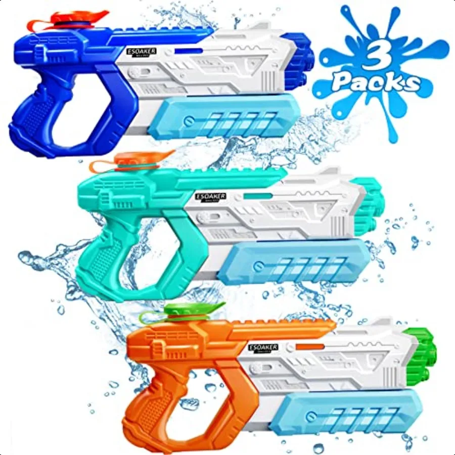 

Water Gun for Adults 3 Pack 400CC Squirt er Water Guns Soaker Blaster Long Shooting Range Toys for Swimming Pool Beach Water Fi