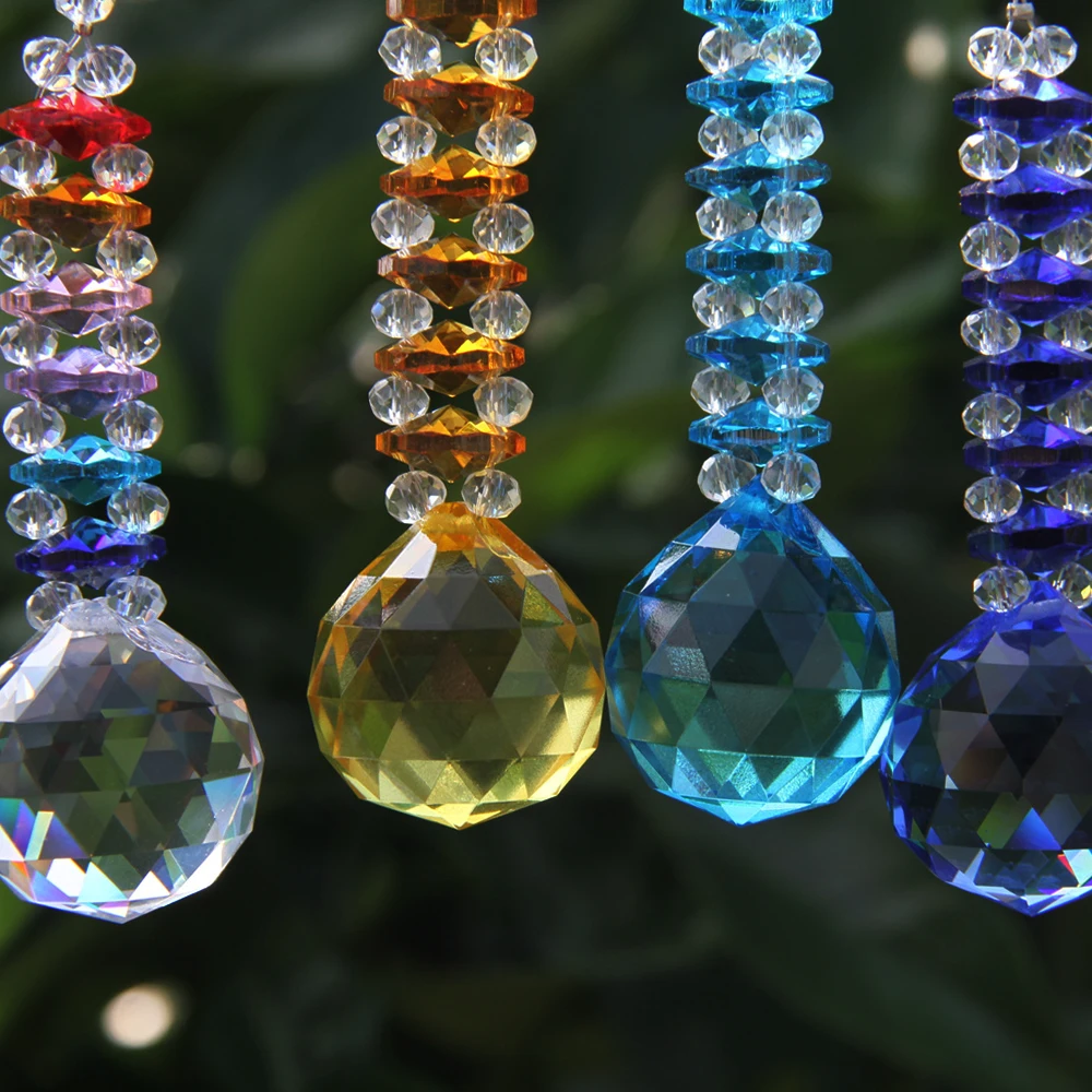 1PC 30MM Clear K9 Crystal Octagon Beads Ball Prisms Suncatcher Chandelier Pendants Lighting Lamp Parts Curtain Hanging Ornament