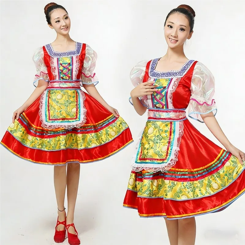 

Classical Elegant Russian National Dance Dress Adult Women Men Stage Performance Costume European Princess Stage Dress