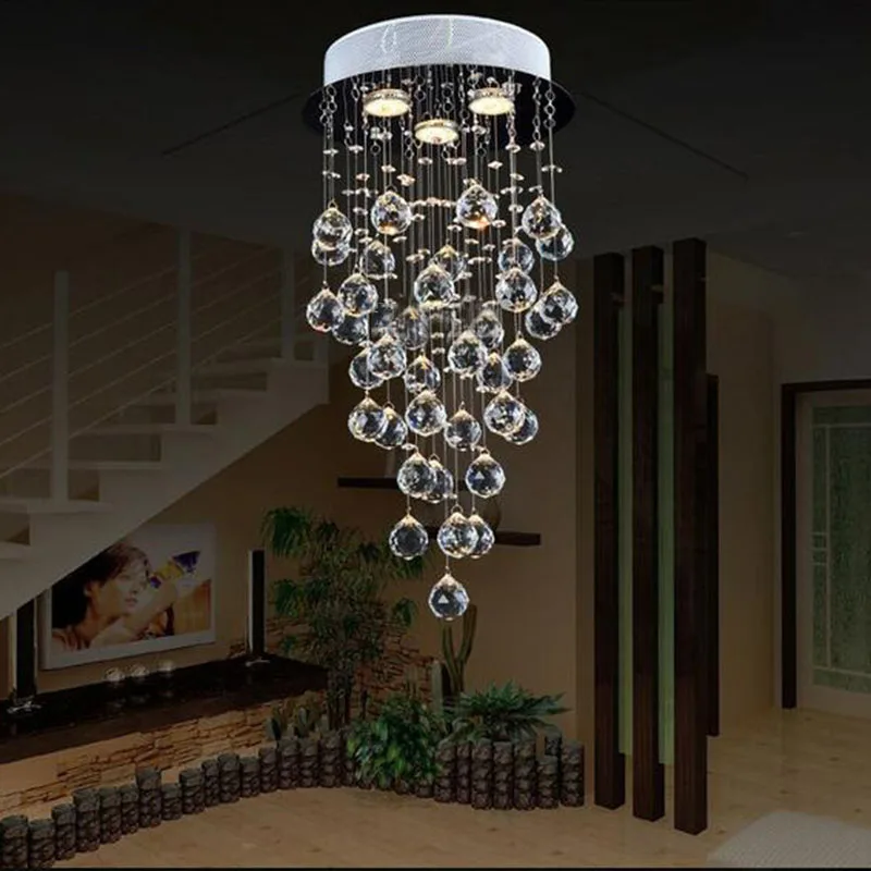 

Modern LED Crystal Chandelier Lamp Round Hanging s Room Stair Lights Ceiling parameters Surface Mounted