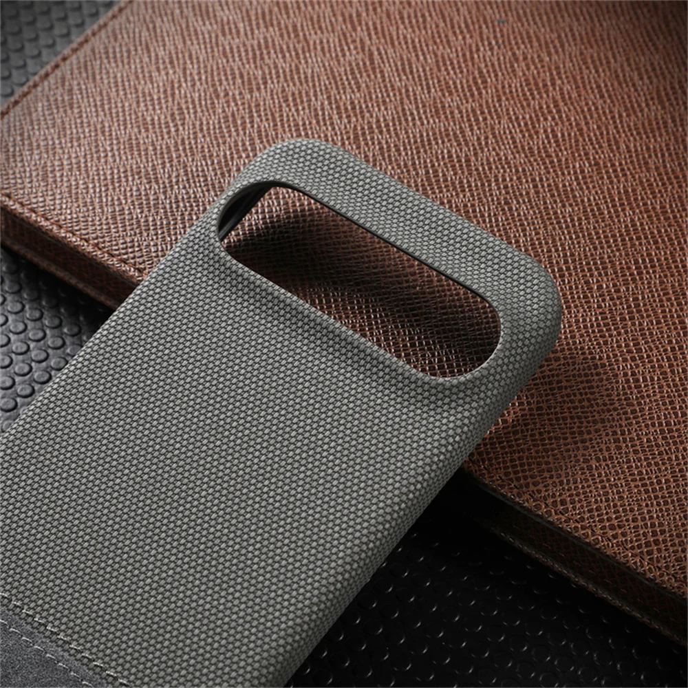 Luxury Matte Cotton Linen Soft Leather Phone Case For Google Pixel 9 Pro XL 8 8A Frameless Anti-Fingerprints PC Shockproof Cover