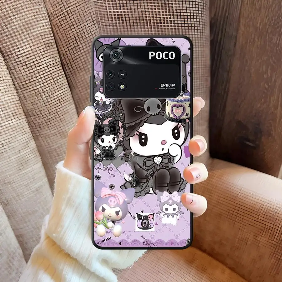 Casing Handphone Melody Kuromi Lucu Lembut untuk Xiaomi Poco M3 M4 Pro C65 F3 F4 F5 X3 X4 X5 C51 M5 C50