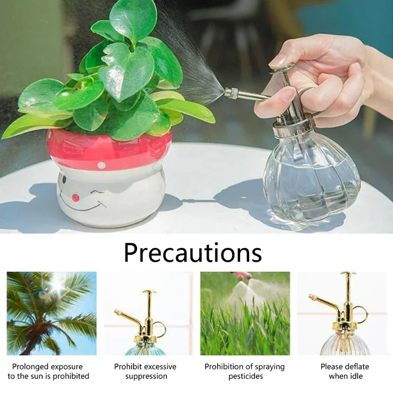 

Vintage Glass Watering Can Retro Air Pressure Spray Bottle Garden Plant Watering Bottle Household Sprinklers Disinfection Tool