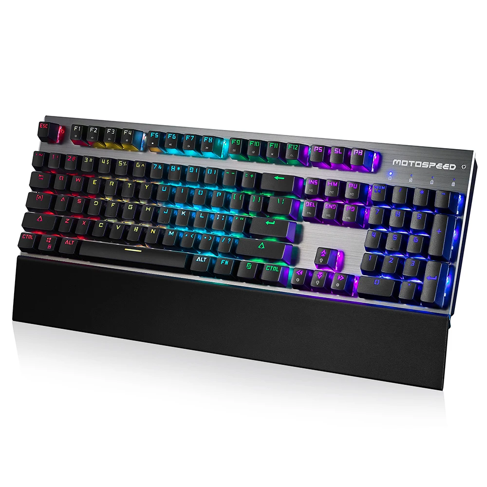 Imagem -06 - Original Motovelocidade Ck108 Rgb Azul Interruptor Mecânico Inglês Teclado Jogos com Fio Led Retroiluminado Backlight para Gamer pc Desktop