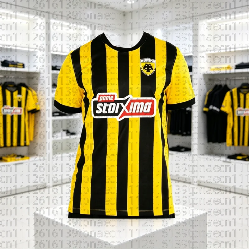 2025 Neues AEK Athen Fußballtrikot T-Shirt Griechenland Erwachsenen Herren Fußball Sport T-Shirt Kinder Spezial Trikot Set Familie Kinder T-Shirts – Detail 2
