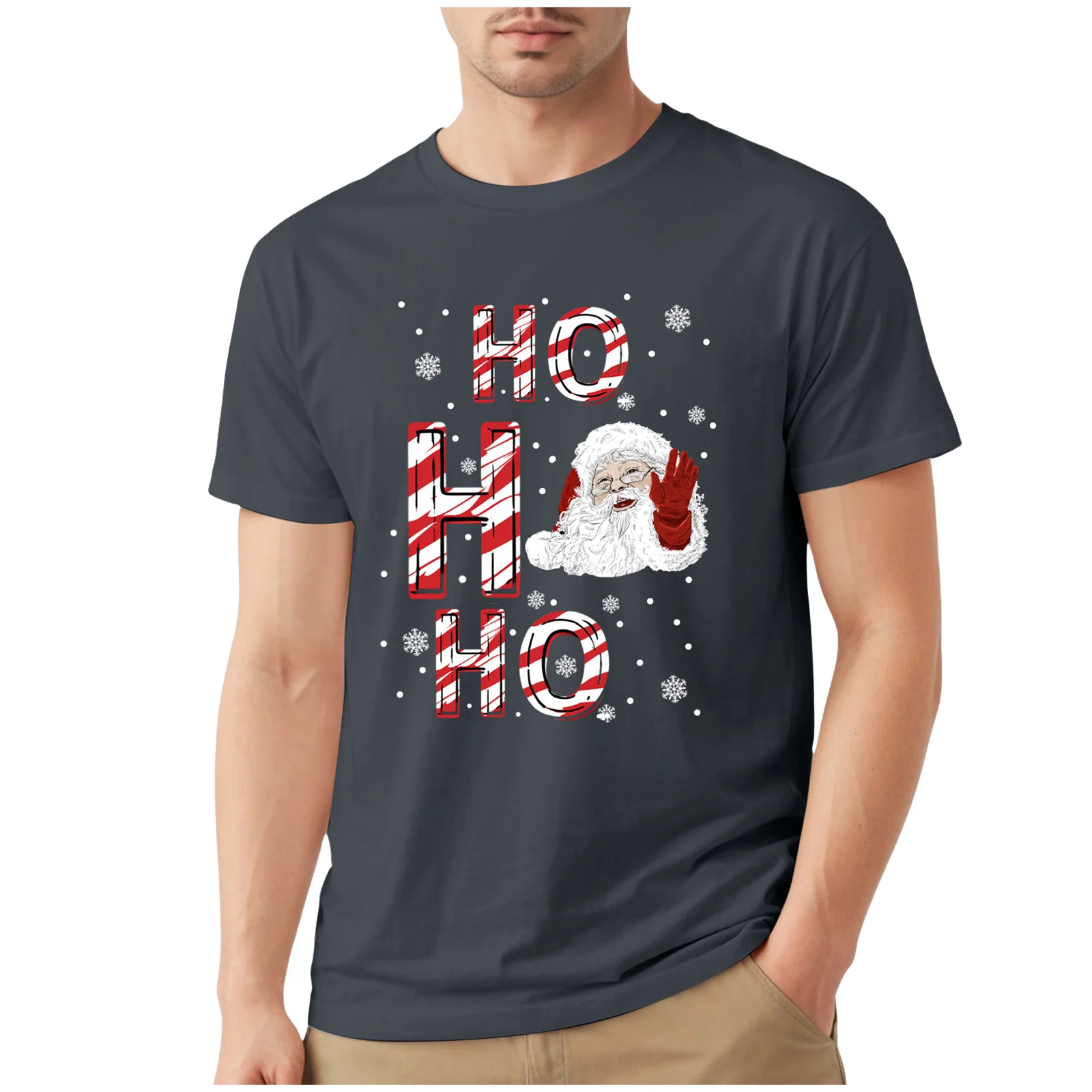 الرجال القمصان المتوسطة الرجال مطاطا طاقم الرقبة تي شيرت قصيرة الأكمام أعلى عيد الميلاد مهرجان سعيد مشرق عارضة قصيرة الأكمام قمم الرجال #6