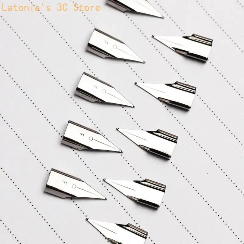 10Pcs Metall Brunnen Stift Ersatz Spitze Austauschbare Brunnen Stift Spitze für Handschrift Praxis Skizzieren Zeichnung X3UB – Detail 4