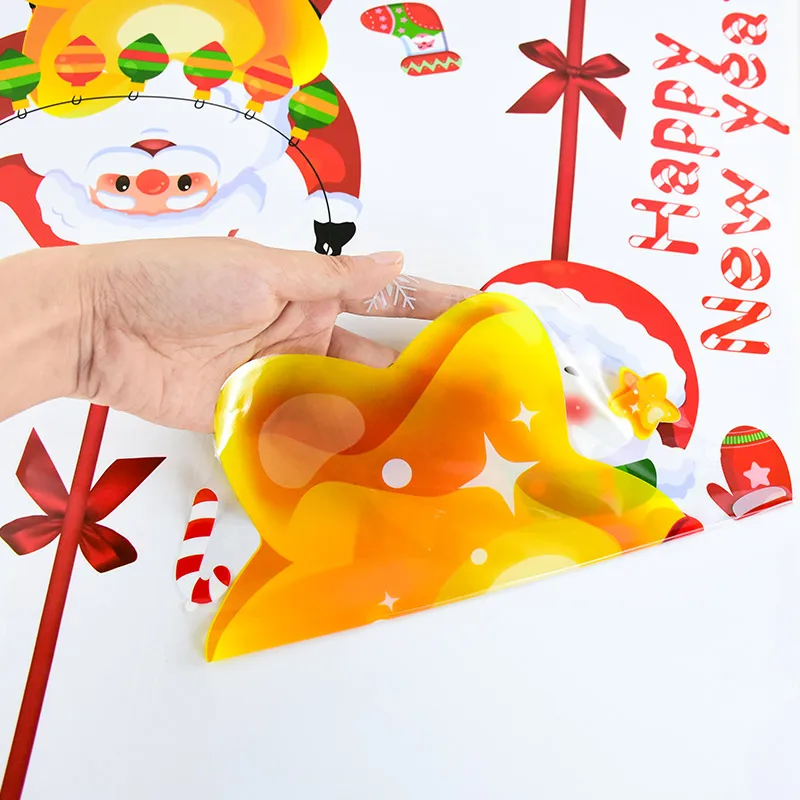 Merry Christmas Window Glass Sticker Santa Claus Snowman Star PVC Wall Sticker New Year Xmas Party Home Wall Decals Gifts