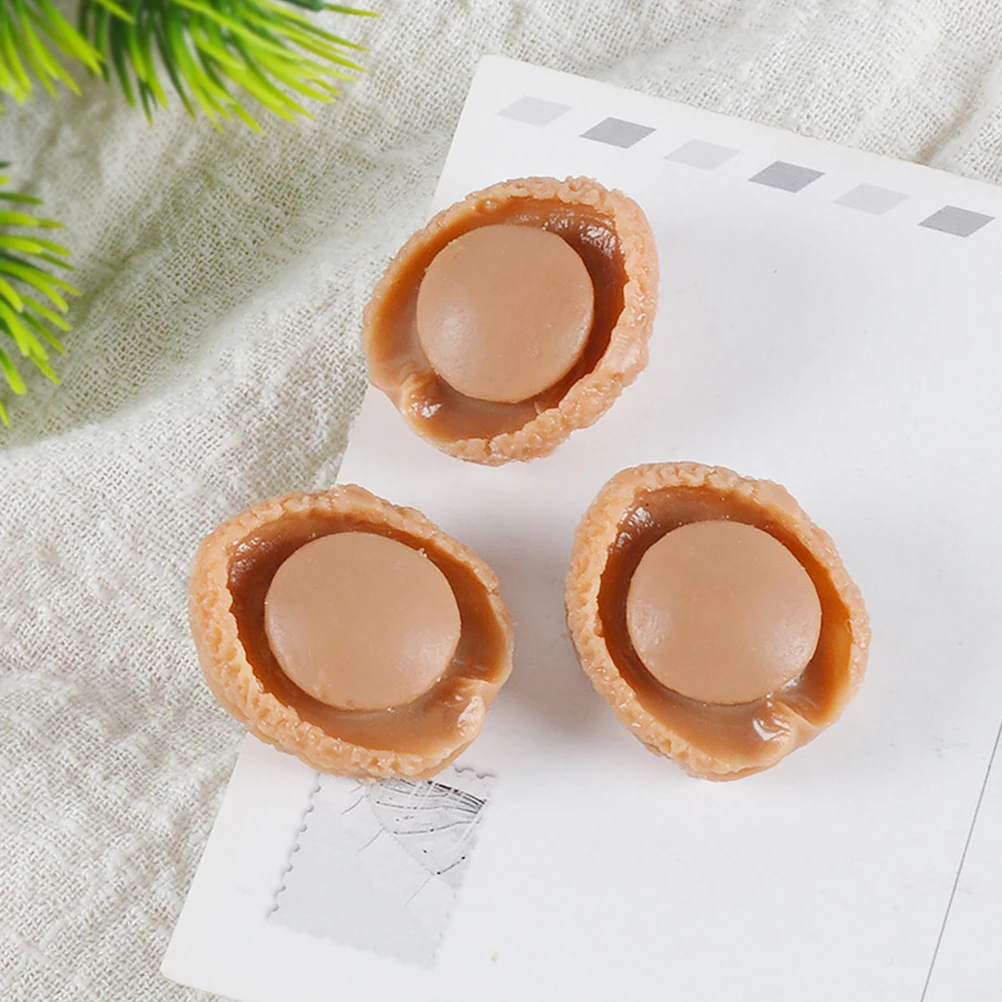 

5 Pcs Mini Abalone Food Model Miniature Things Toy Dollhouse Gadgets Accessories Pretend Play Brown Small