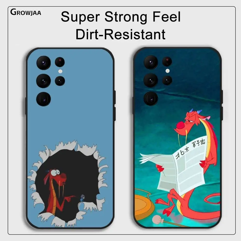 Mulan Dragon Mushu Anime Phone Case For Samsung Galaxy S25 S24 S22 S23 Ultra S21 S20 Plus 5G Protective Silicone Funda