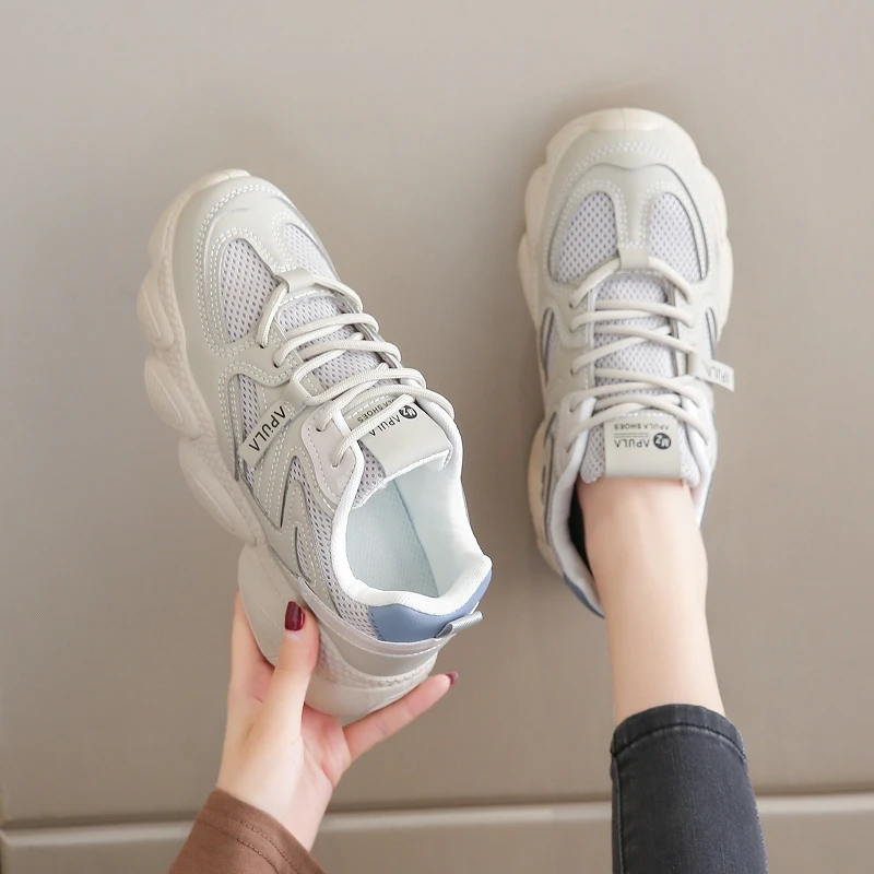 

Womens Platform Sneakers Breathable Mesh Comfortable Walking Shoes Non Slip Sole Fashion Athletic Footwear For Daily Wear