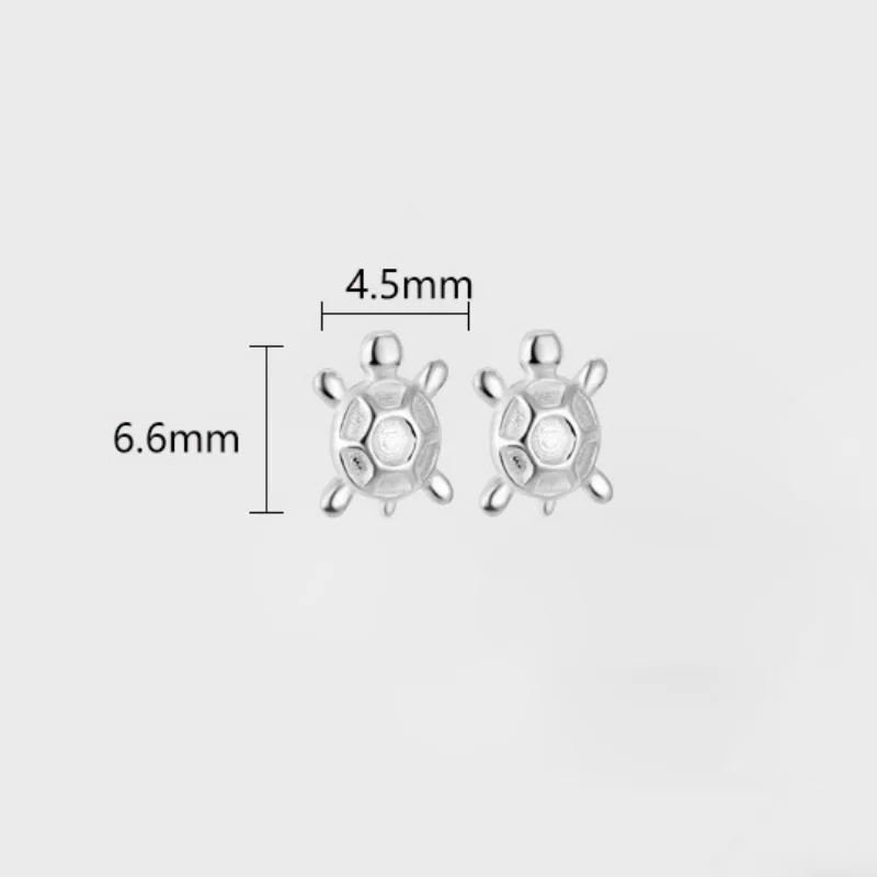 Uniorsj 999 Sterling Silver Jewelry Lovely Animal Little Turtle Stud Earrings for Women Girls Children - Image 4