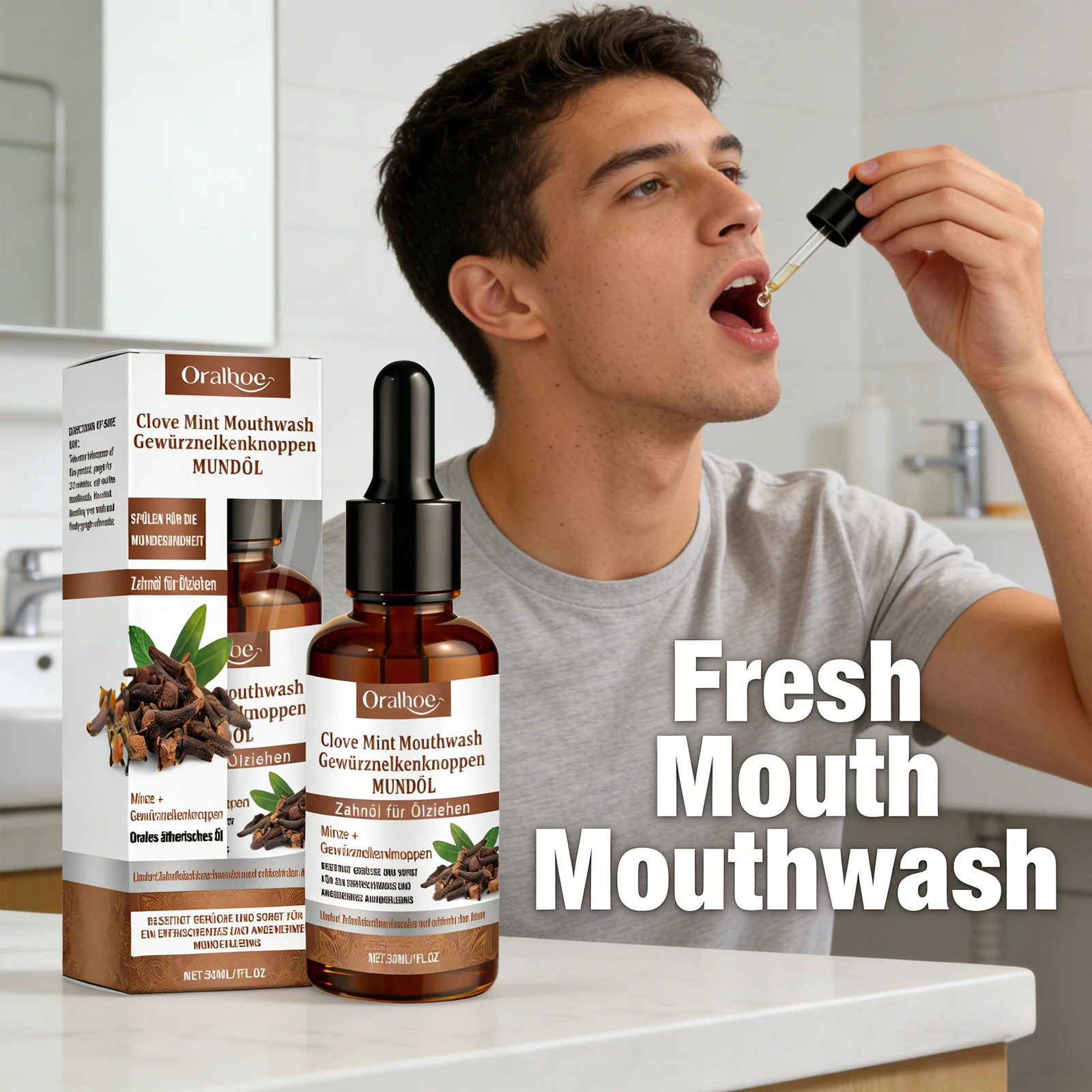 Clove Mint Mouthwash Remove Yellow Teeth Reduce Dental Plaque Tartar Improve Bad Breath Fresh Oral Cleaning Liquid Toothpaste