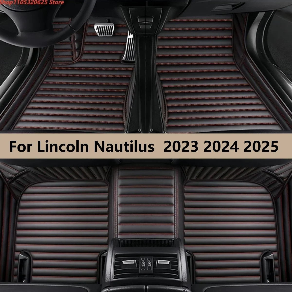 

Комплект кожаных ковриков для пола автомобиля Lincoln Nautilus 2023-2025 – всепогодные автомобильные коврики из кожи, полный комплект автоаксессуаров