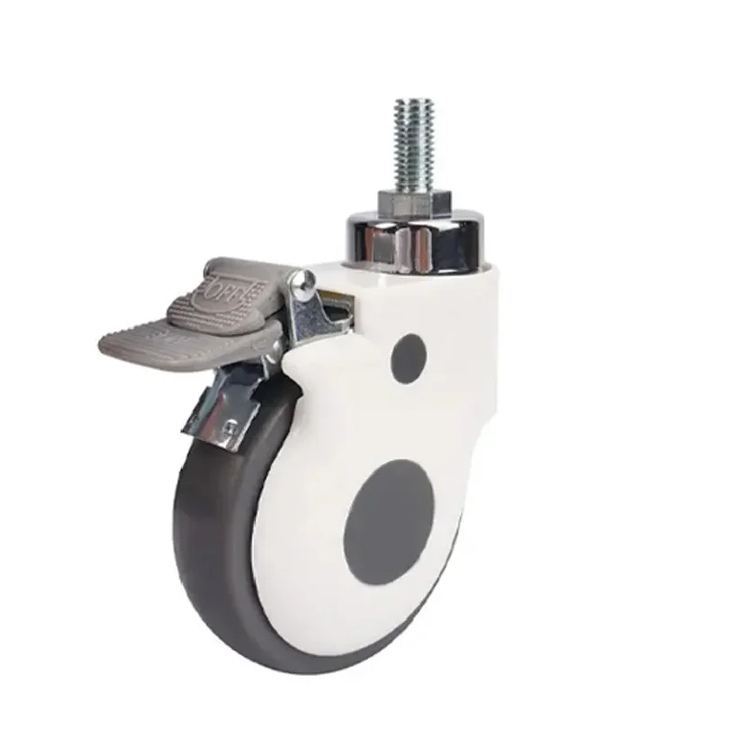 1 Pc 4 Inch M12 Screw Rod TPR Medical Wheel Medical Equipment Caster Universal Wheel Crib Beauty Wheel
