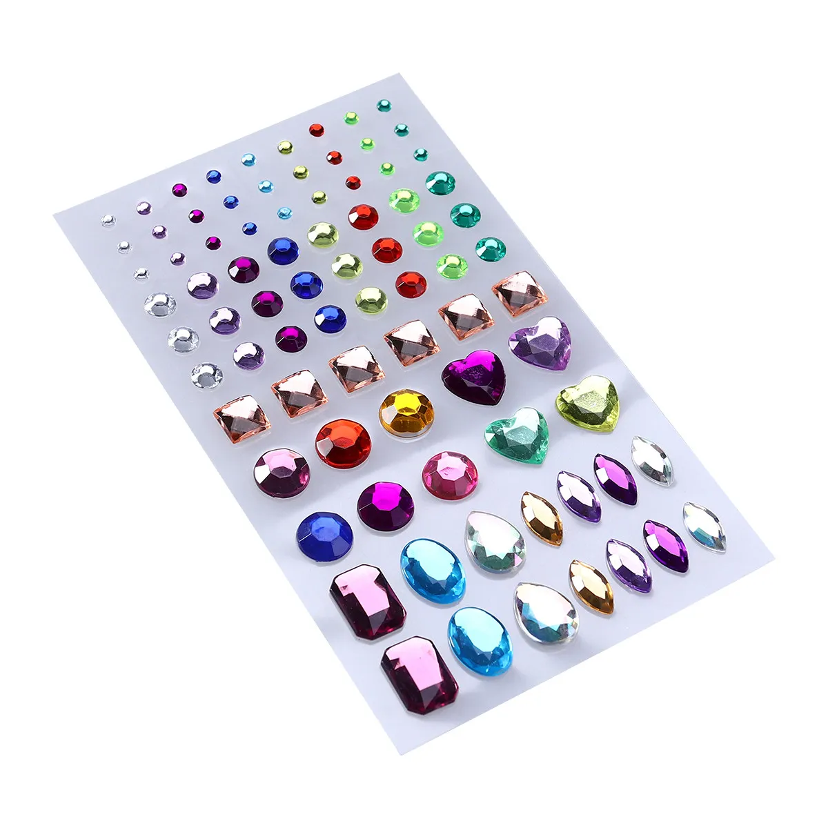 Assorted Crystal Rhinestone Stickers Acrylic Self-Adhesive Multicolor Various Shapes for Crafts Scrapbooks Face Painting Gems