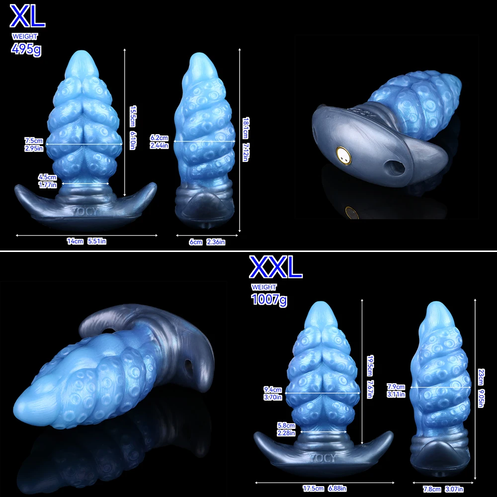 YOCY 진동 몬스터 딜도 웨어러블 바이브레이터 항문 마사지기 입봉오리 문어 뾰족 항문 플러그 BDSM 섹스 토이 남녀 공용