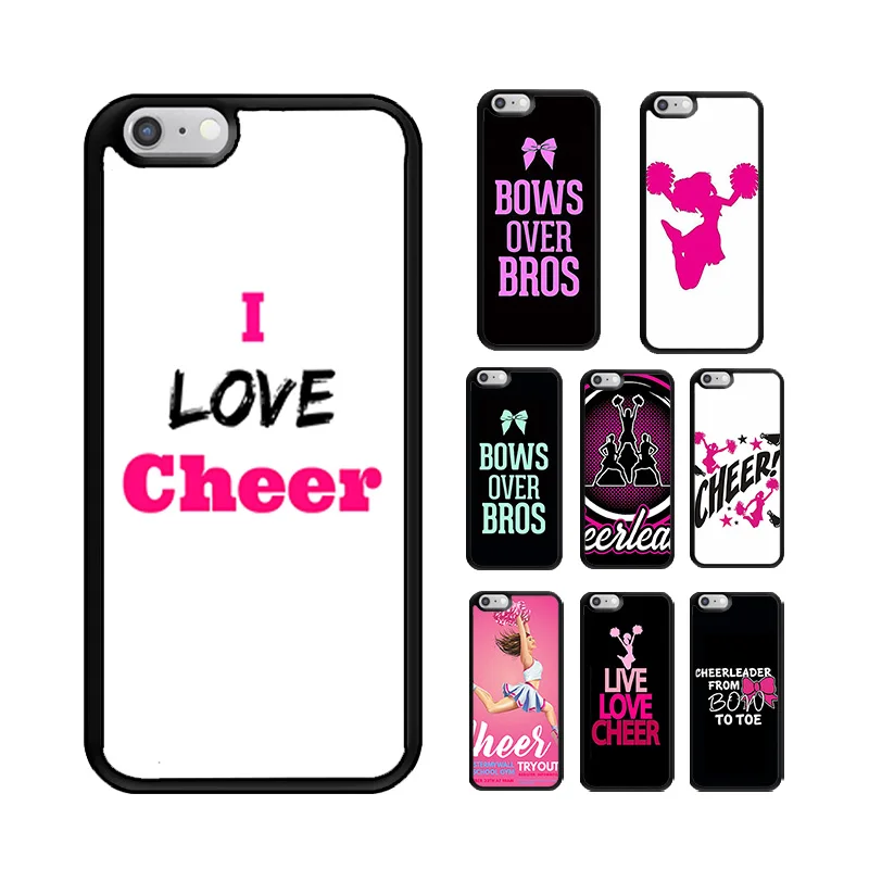 Phone Cover Case for iPhone 6 6S 7 8 PLUS X XS XR 11 12 13 MINI 14 15 PRO MAX Rubber Silicone Cheerleader Cheer Pink Quote