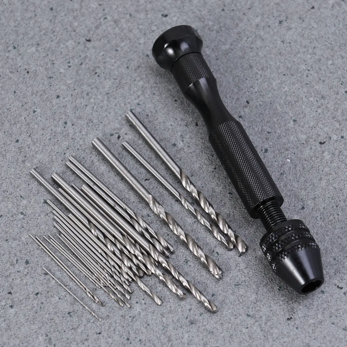 25Pieces Precision Pin Vise Hand Drill Set 0.3-3.4mm Adjustable Chuck Grooved Grip for Jewelry Beads Resin Plastic DIY Craft