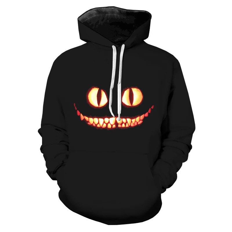 Sudadera con capucha de Cosplay de gato de Cheshire divertido para hombre, de película 3D Sudadera con capucha, abrigo informal, Tops de moda