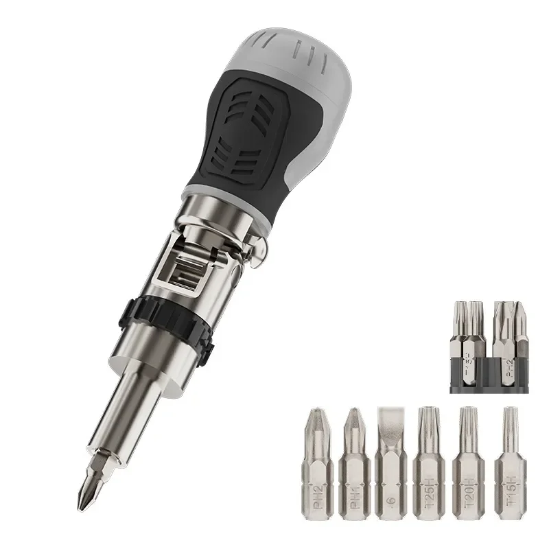 Amazon 7-in-1 Coarse Ratchet Screwdriver Orientable Small Space Repair Cross, Multi-Drill Screwdriver