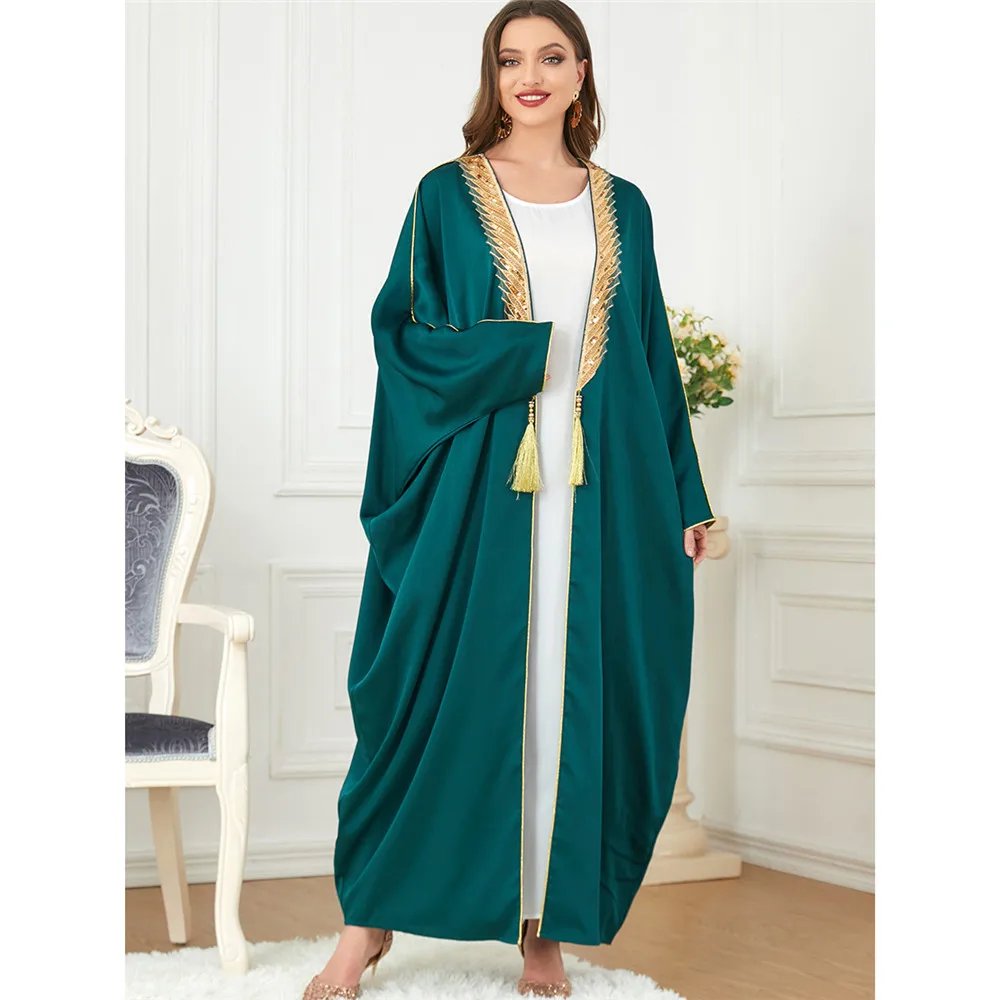 

Ramadan Eid Abaya Women Muslim Batwing Sleeve Maxi Dress African Dashiki Kimono Kaftan Dubai Turkey Robe Islamic Jalabiya Caftan