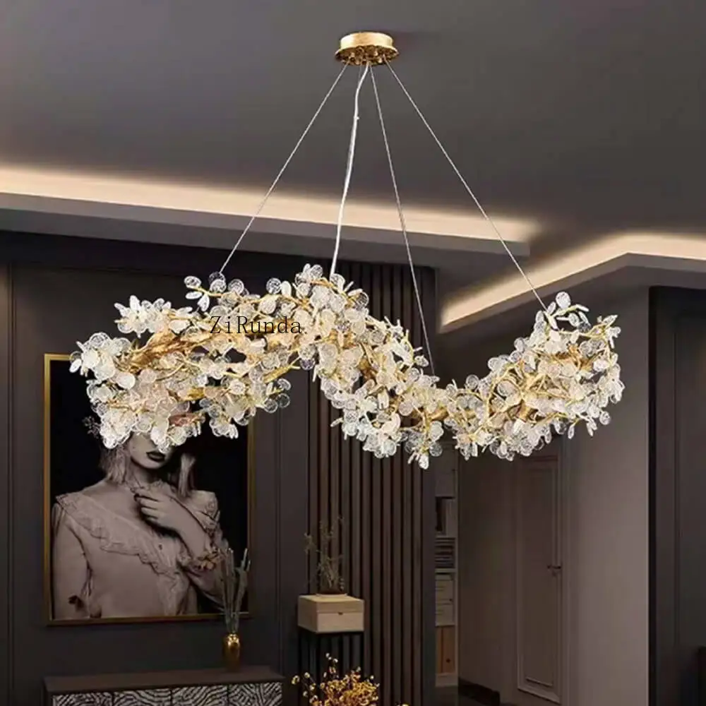 Candelabro rectangular, decoración moderna para comedor, candelabro de cristal de lujo para comedor