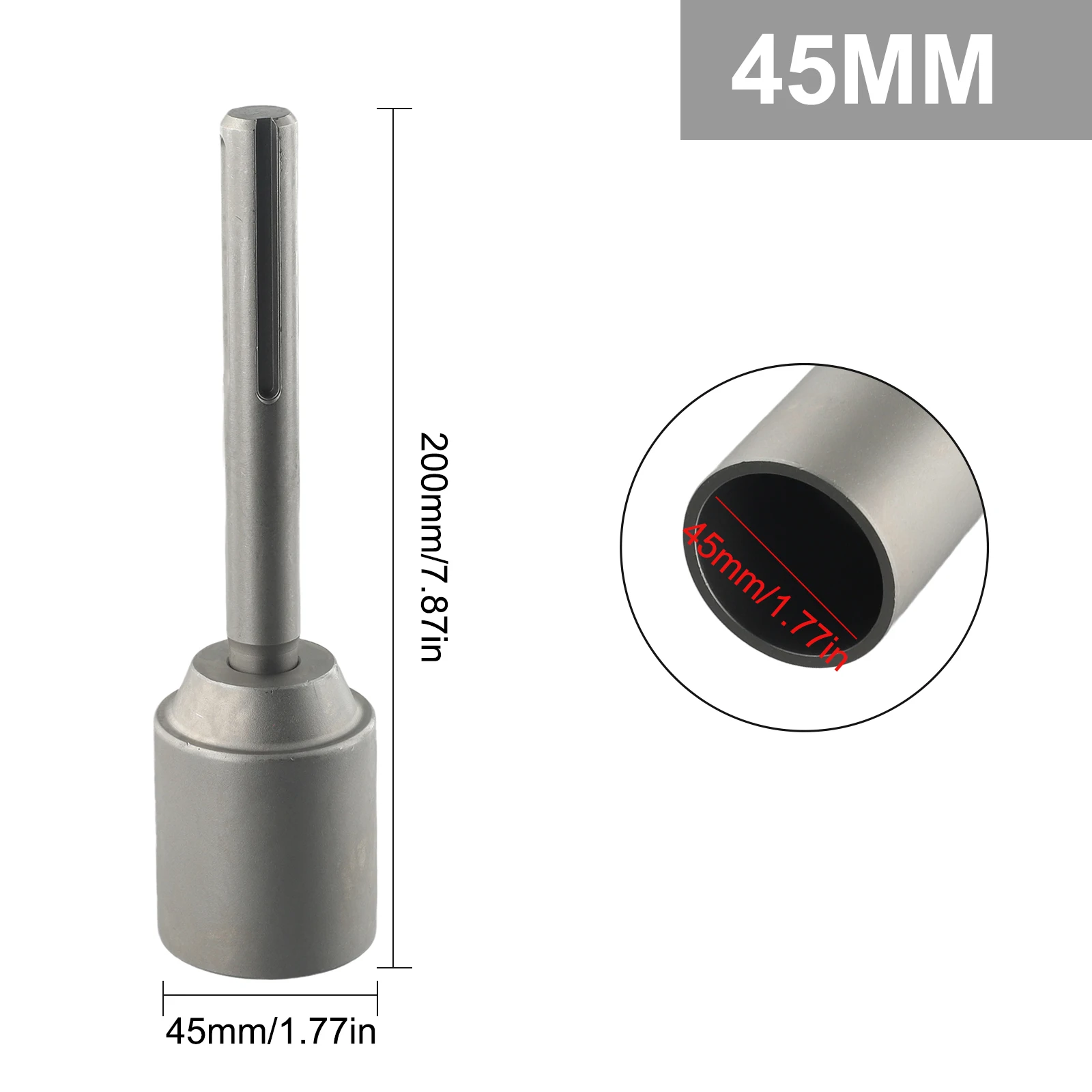 Ground Rod Driver 30/45/50/65mm Heavy Duty Steel Drill Bit Driver Wear Resistant Wide Compatibility Ground Rod Bits Socket