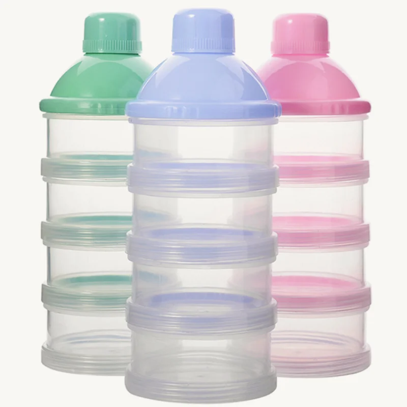 Infant and toddler four-layer detachable milk powder container, rice cereal container, snack container, milk powder storage cont