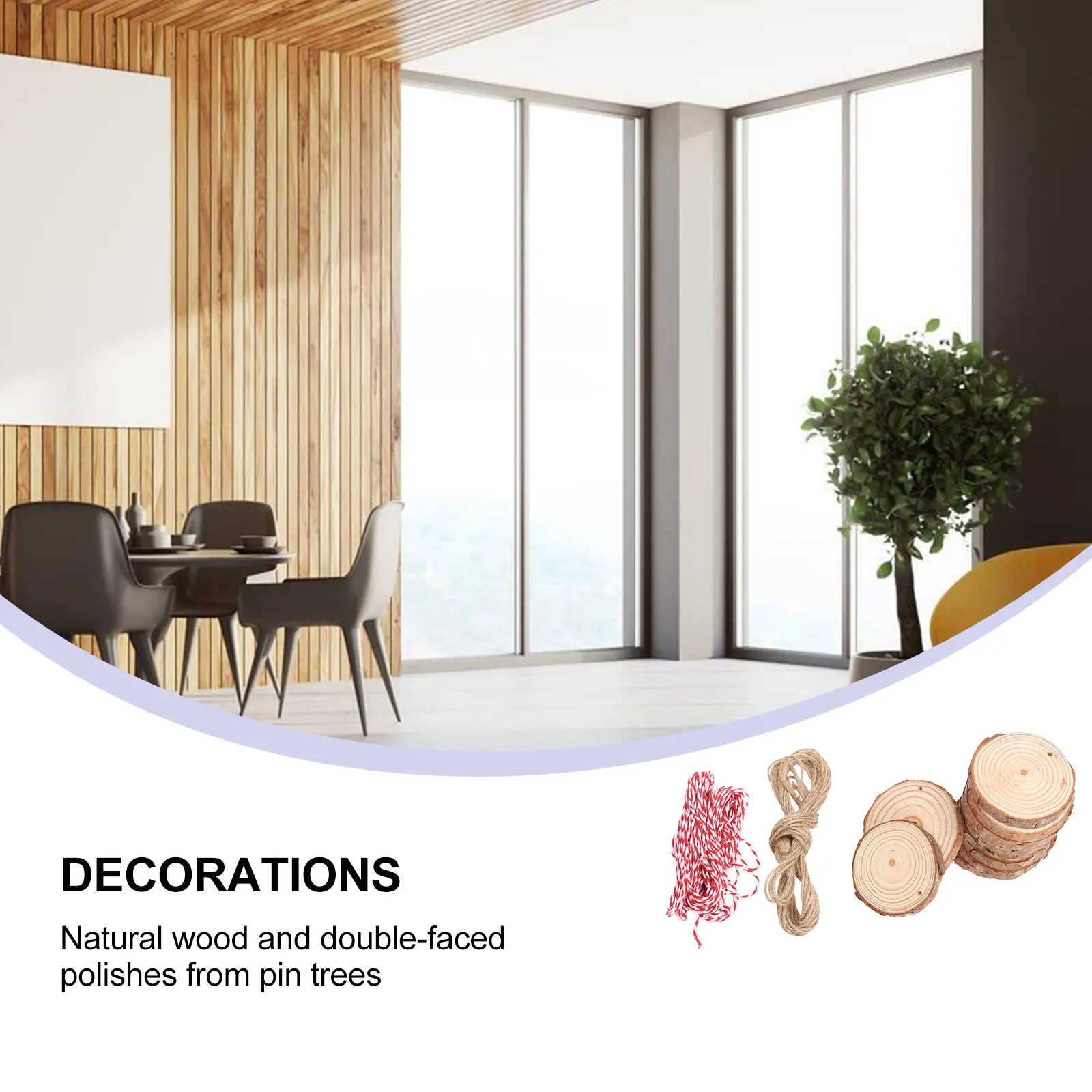 

30pcs Round Wooden Chips Natural Wood Slices Craft Diy Decor Hanging Ornaments For Drawing Painting Home Cafe Wall Display